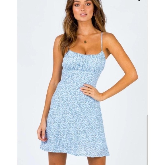 Princess Polly Dresses & Skirts - princess polly Elvia Mini Dress Blue Size 2